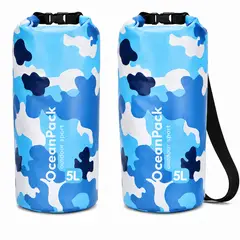 GENERICO - Bolsa Morral Sumergible Anti Agua Impermeable Para Viajes 10 lts azul claro camuflado