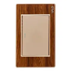 GENERICO - INTERRUPTOR SIMPLE TECLON ANCHON ACABADO EN MADERA 10A-250V