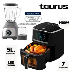 Taurus - Combo Freidora de Aire 5L -Licuadora Blender
