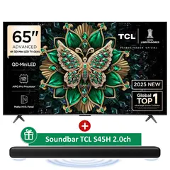 TCL - Televisor 65 QD Miniled 4K 65C6KS Google Tv + Soundbar