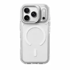 GENERICO - Case IPhone 17 Pro con Parante de Camara Transparente con Magsafe Blanco