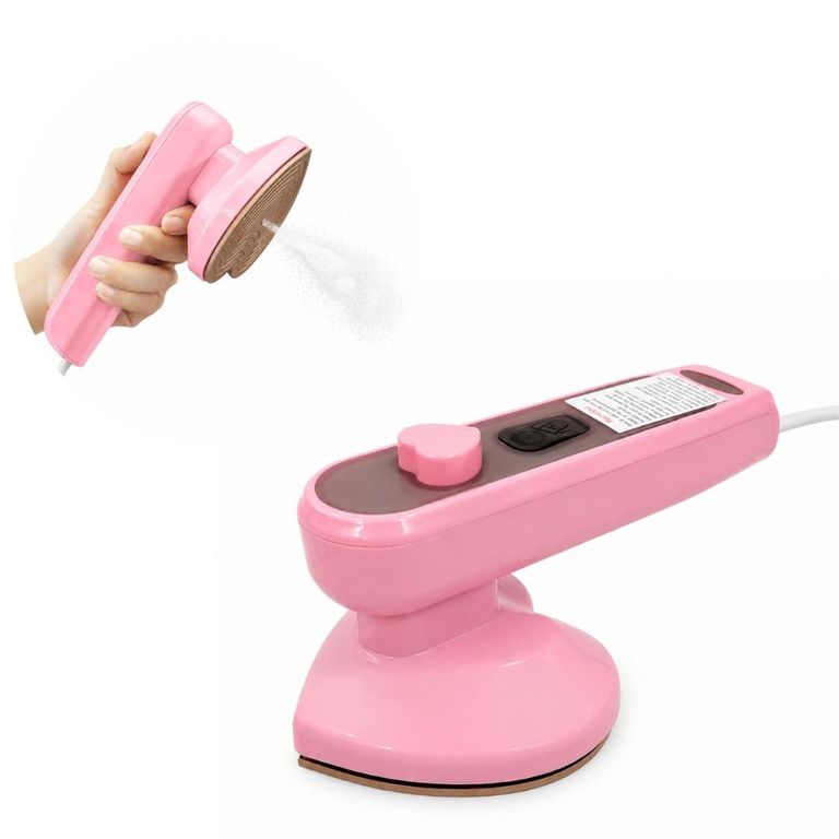 Plancha de Corazon a Vapor Electrica Planchado Ropa Vertical Horizontal Antiadherente - Rosa - M