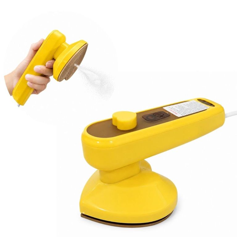 Plancha de Corazón a Vapor Eléctrica Planchado Ropa Vertical Horizontal Antiadherente - Amarillo - M