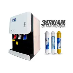 UMA - Mini dispensador de agua ProWhite Mineralizada con 3 filtros - Purificador de agua