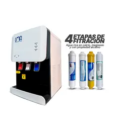 UMA - Mini dispensador de agua ProWhite Alcalino con 4 filtros - Purificador de agua
