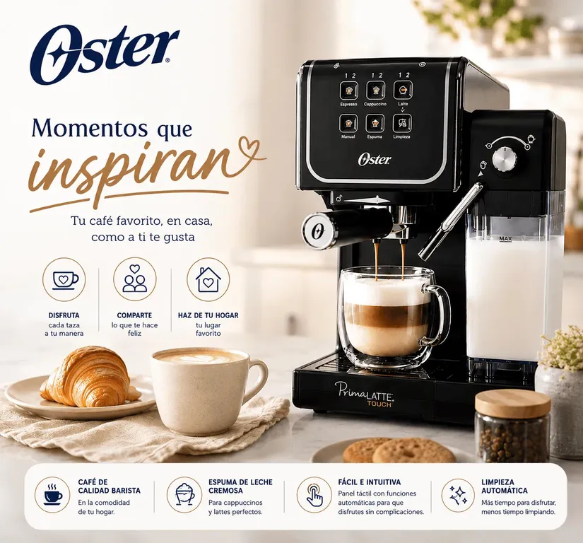 Cafetera Prima Latte Touch BVSTEM6801M Con Bomba Italiana Co