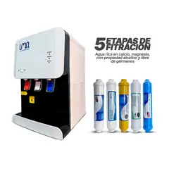UMA - Mini dispensador de agua ProWhite Premium con 5 filtros - Purificador de agua
