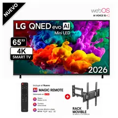 LG - Televisor 65 Qned Miniled 4k Con Ai 65qned65bsa + Rack