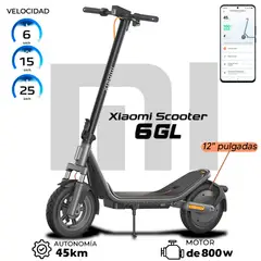 XIAOMI - Scooter Electrico 6 25km/h, 800W