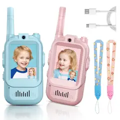GENERICO - Walkie Talkie para Niños con Cámara y Pantalla Recargable USB Largo Alcance