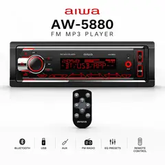 AIWA - AUTORADIO AW-5880BT 1 DIN DESMONTABLE BLUETOOTH USB MP3 7 COLORES