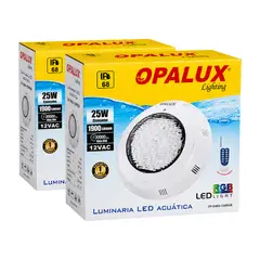 OPALUX - Pack de 2 Luminaria Lampara LED Acuatica 25W Para Piscina RGB