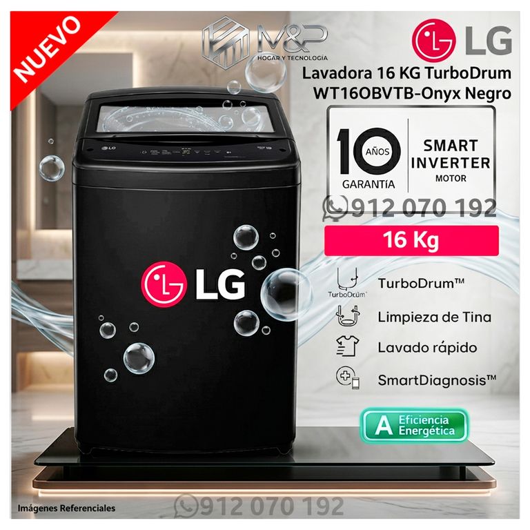 Lavadora 16 kg WT16OBVTB Carga Superior TurboDrum - Negro Onyx