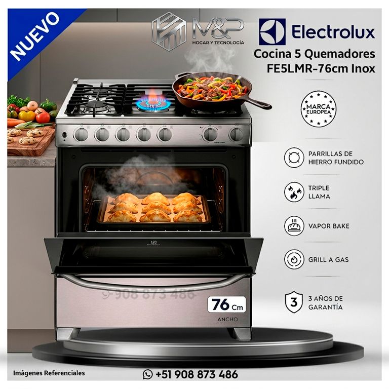 Cocina 5 hornillas 76 cm Inox FE5LMR - Modelo Nuevo