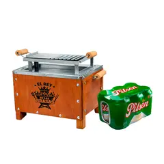 GENERICO - Six pack pilsen 473ml + caja china acero inoxidable 3kg