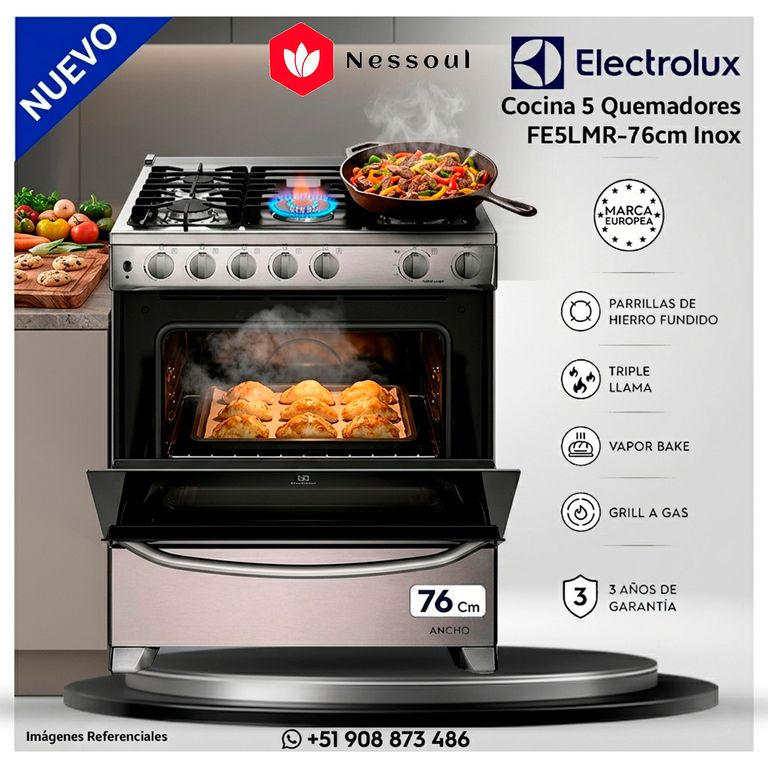 Cocina 5 hornillas 76 cm Inox FE5LMR - Modelo Nuevo