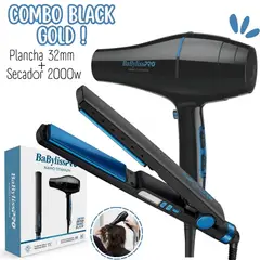 Babyliss Pro - Combo BabylissPro Edicion Ilimitada Plancha Blue Black + Secador Nano Blue - BBLPP4PE