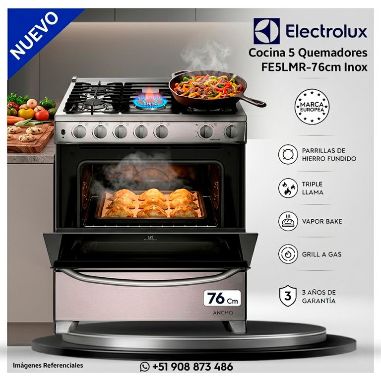 Cocina 5 hornillas 76 cm Inox FE5LMR - Modelo Nuevo