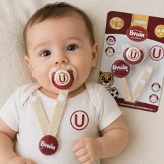 GENERICO - Chupón para Bebé Universitario 0-6 Meses con Sujetador de Tela BPA Free Ortodóntico