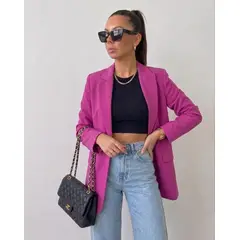 GENERICO - BLAZER FUCSIA DE MUJER ESTILO OVERSIZE