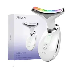 ANLAN - Masajeador Facial Cuello Terapia Led 7 colores EMS Vibración.