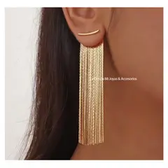 LA TIENDA 88 JOYAS Y ACCESORIOS - La Tienda 88 - Aretes Colgantes de Fiesta Deluxe Mujer Cascadas - Amarillo