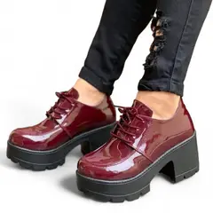 GENERICO - Mocasin mujer casual elegante pasador 1299P-60 color guinda