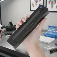 JPSYSTEMS - Impresora portátil térmico A4 USB Bluetooth tattoo tatuaje 210mm A49 con 10 papeles hectográficos