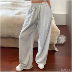 ROSUE - Buzo Pantalón con Bolsillos de Franela Mujer