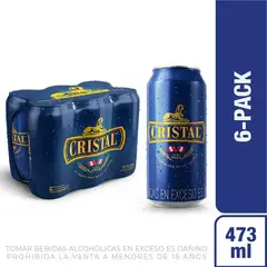 CRISTAL - Cerveza Sixpack Lata 473 mL