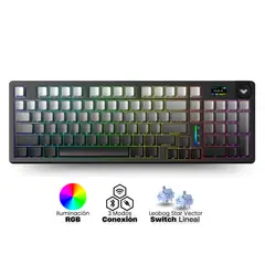 AULA - Teclado Inalambrico S98 Pro RGB Negro Degradado Switch Leobog Star Vector
