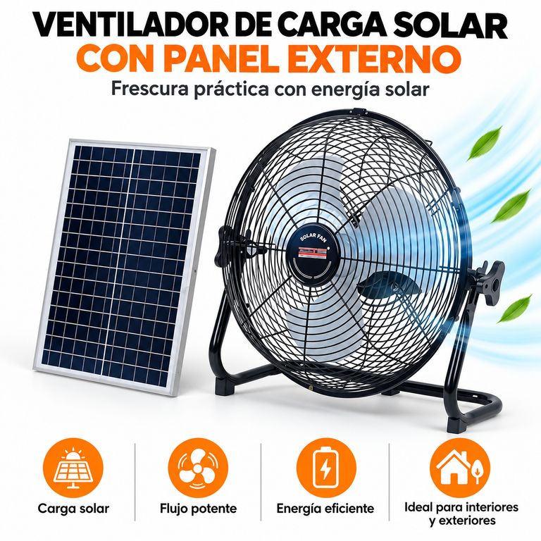 VENTILADOR DE CARGA SOLAR CON PANEL EXTERNO