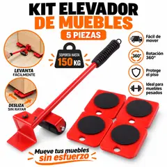 GENERICO - KIT ELEVADOR DE MUEBLES 5 PIEZAS 150KG