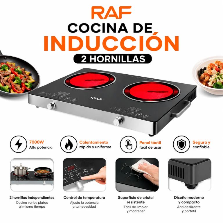 COCINA DE INDUCCIÓN 2 HORNILLAS RAF