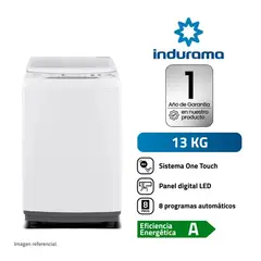INDURAMA - Lavadora LRI13BLA One Touch 13kg Blanca Eficiencia Energética A