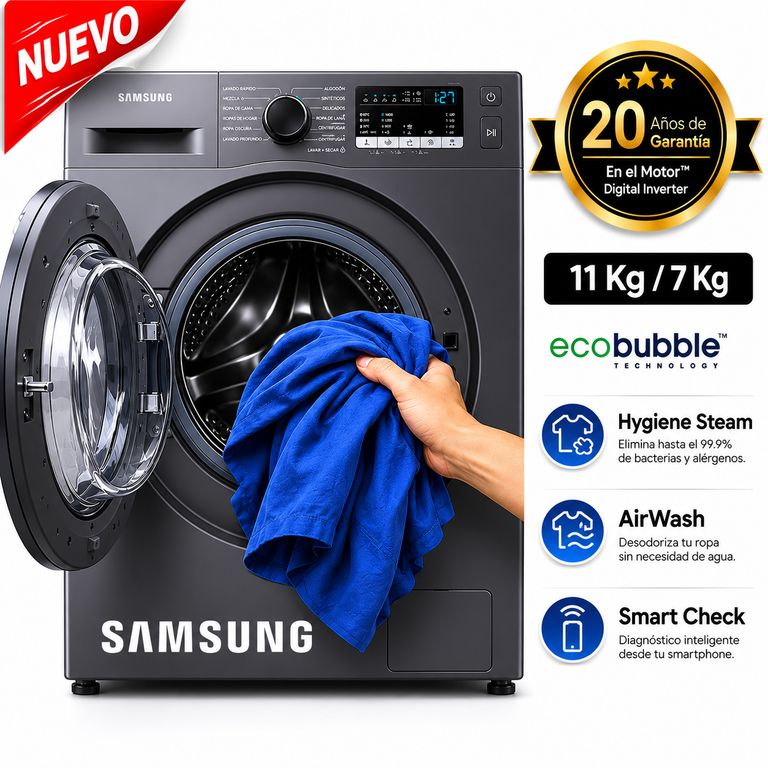 Lavaseca Carga Frontal 11 Kg/7 Kg WD11T4046BXPE Inox