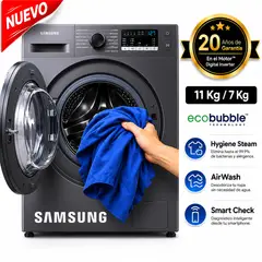 SAMSUNG - Lavaseca Carga Frontal 11 Kg/7 Kg WD11T4046BXPE Inox