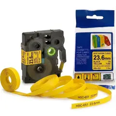 GENERICO - ETIQUETA TERMOCONTRAIBLE AMARILLO HSC651 DE 23.6MM PARA ROTULADORA