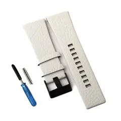 GENERICO - Correa Cuero para Reloj Diesel - Ancho 28mm - Blanco