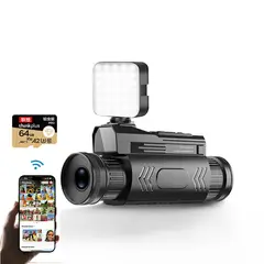 PUREPOWER - Telescopio de visión nocturna video fotográfico digita 4K HD con WIFI para Viajes de Campamento,64GB