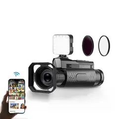 PUREPOWER - Telescopio de visión nocturna video fotográfico digita 4K HD con WIFI para Viajes de Campamento