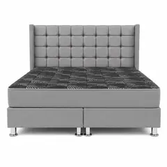 GENERICO - Combo Dormitorio Hypnos Cama King Cuadros Modernos + Colchón Ortopédico