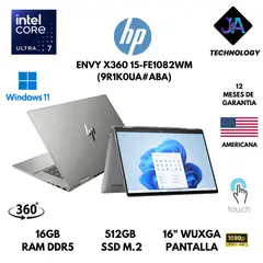 HP - LAPTOP ENVY X360 15-FE1082WM ULTRA 7 155U 16GB RAM 512GB SSD 15.6" FHD TS WINDOWS 11 AMERICANA