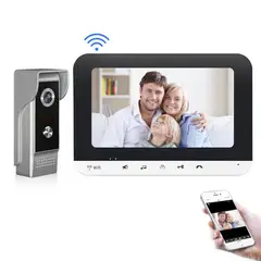 PUREPOWER - Timbre con Video con 7 Pulgadas TFT LCD Con WIFI Seguridad Teléfono de Puerta de Control