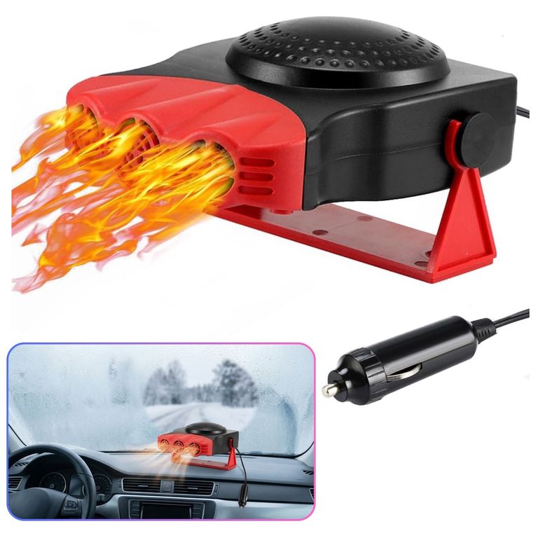 Calefactor Portátil Para Auto 12v 200W Desempañador Viajes Calefacción Rápida