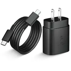 SAMSUNG - Cargador de 25w USB C Carga Rapida Negro