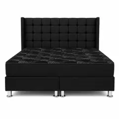 GENERICO - Combo Dormitorio Hypnos Cama King Cuadros Modernos + Colchón Ortopédico