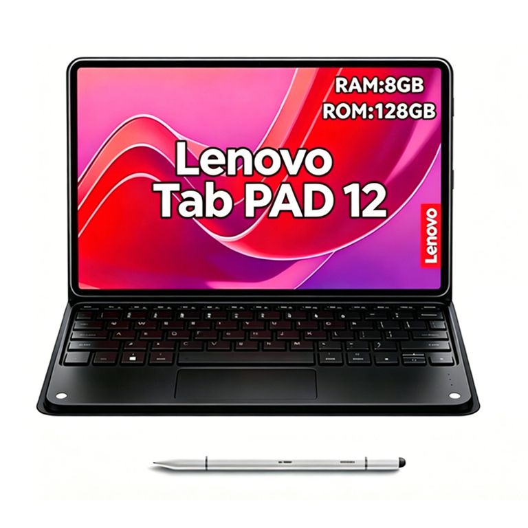 Tablet Pad Plus 12 Idea Tab Plus 8GB+128GB WiFi Y Lápiz táctil+Teclado Negro