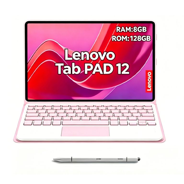 Tablet Pad Plus 12 Idea Tab Plus 8GB+128GB WiFi Y Lápiz táctil+Teclado Rosa