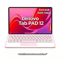 LENOVO - Tablet Pad Plus 12 Idea Tab Plus 8GB+128GB WiFi Y Lápiz táctil+Teclado Rosa